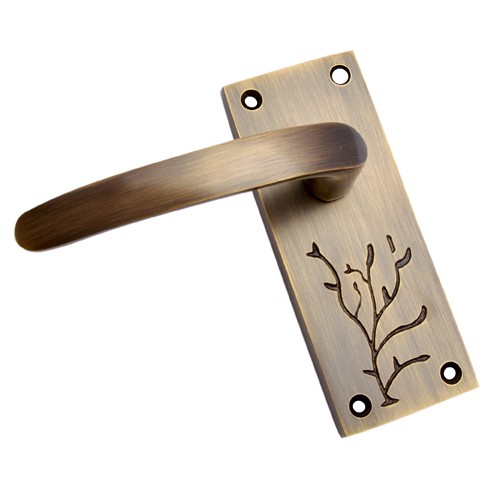 "Shiggaion" Brass Door Handle with Plate